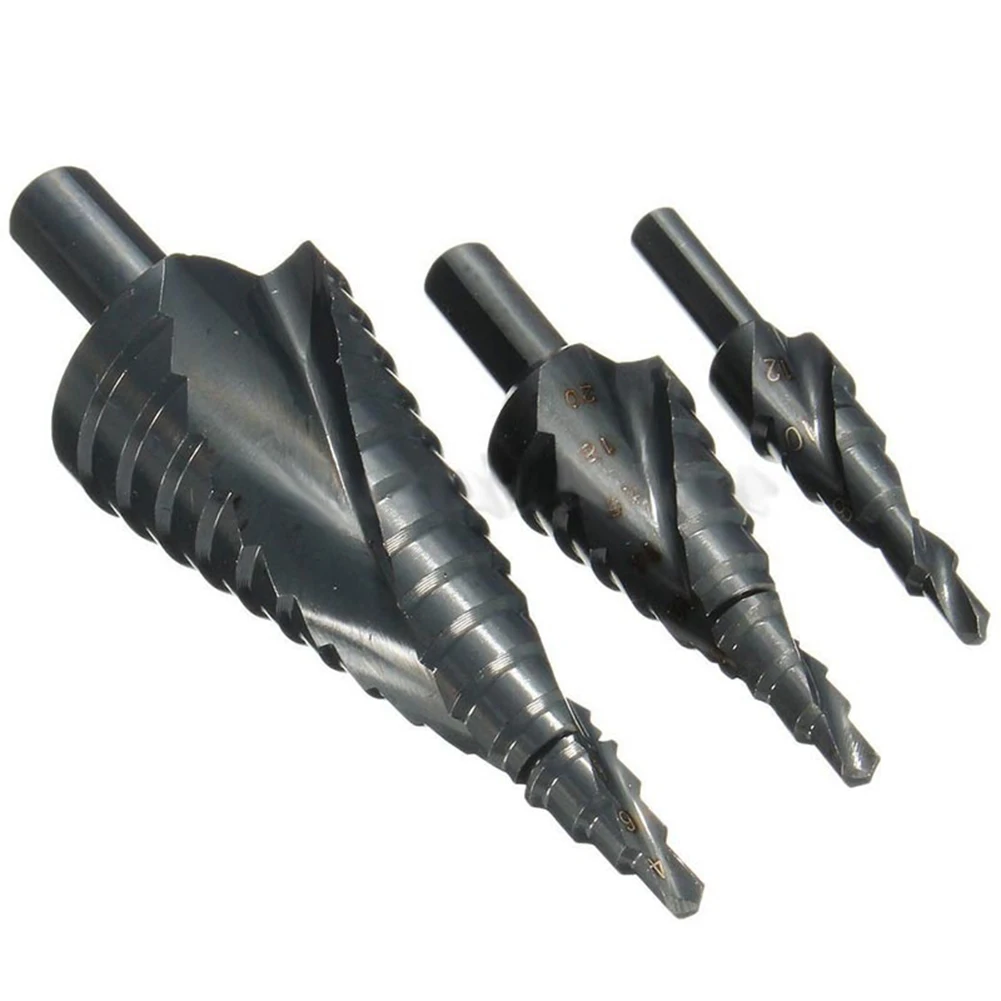 

3Pcs HSS Spiral Grooved Drill Bits Cut Tool Set 4-12/4-20/4-32mm Hole Cutter
