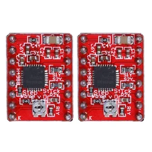 2Pcs/Lot A4988 Stepper Motor Driver Module with Radiator for 3D Printer Polulu StepStick RepRap for 3D Printer kit Red