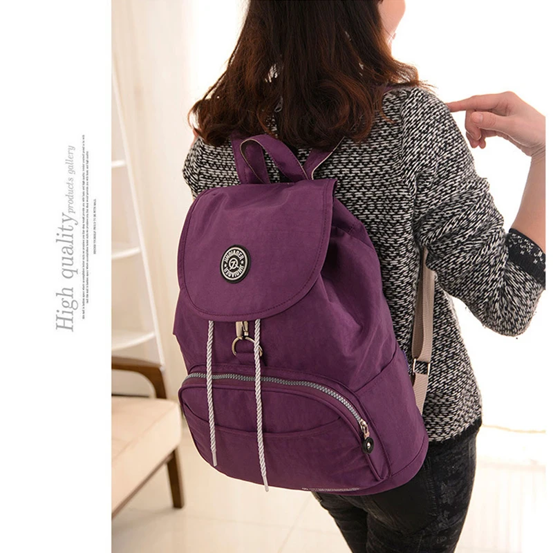 Women's Backpack Drawstring bag Waterproof Nylon 10 Colors Lady Women's Backpacks Female Casual Travel bag Bags mochila 511