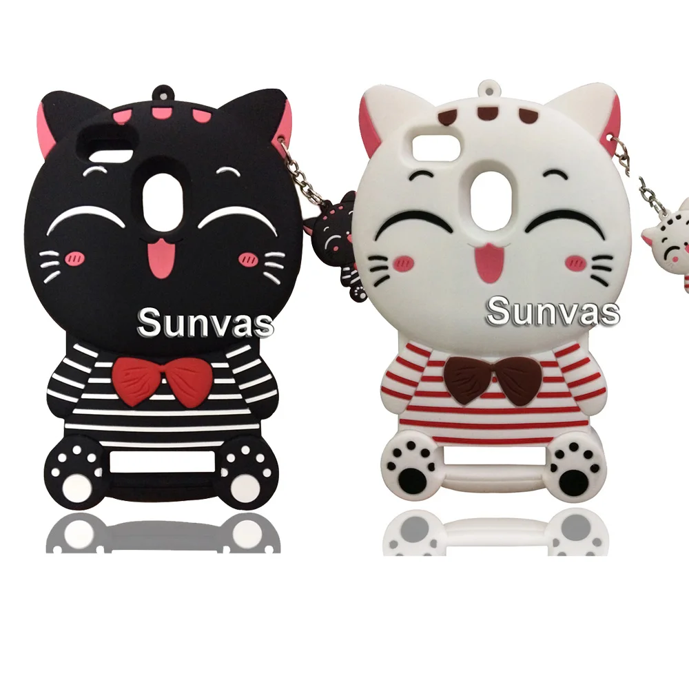 

3D Cute Cartoon Animal Striped Lucky Cat Soft Silicone Case Mobile Phone Back Cover Skin Shell For Xiaomi Redmi 4A