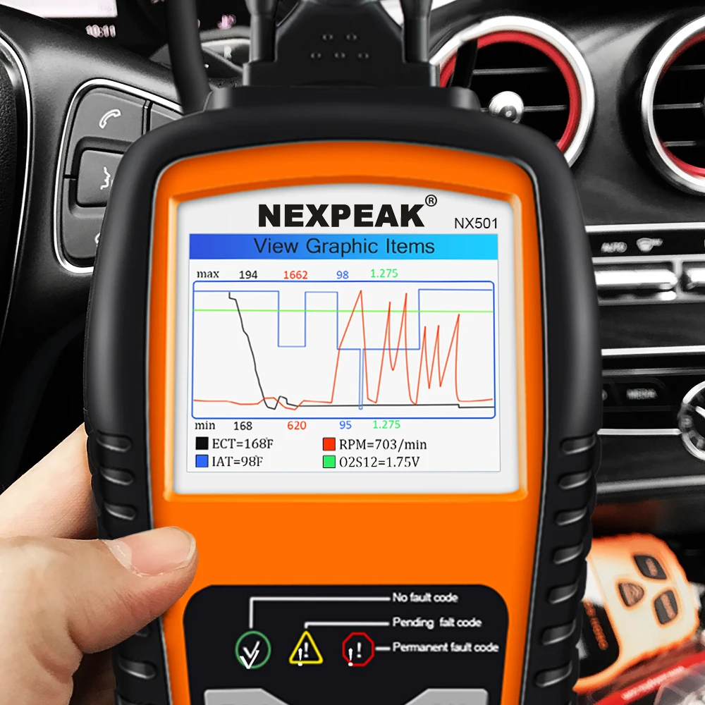 OBD2 автомобильный диагностический сканер NEXPEAK NX501 ODB2, диагностический инструмент, считыватель кода двигателя на русском языке, Автомобильный сканер