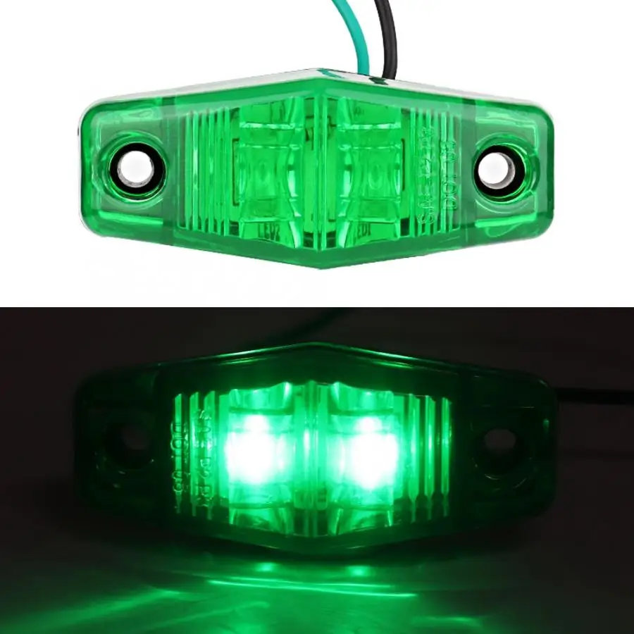 1pc High Quality 2LED Piranha Side Light Truck Signal Car Green LED 12V | Автомобили и мотоциклы