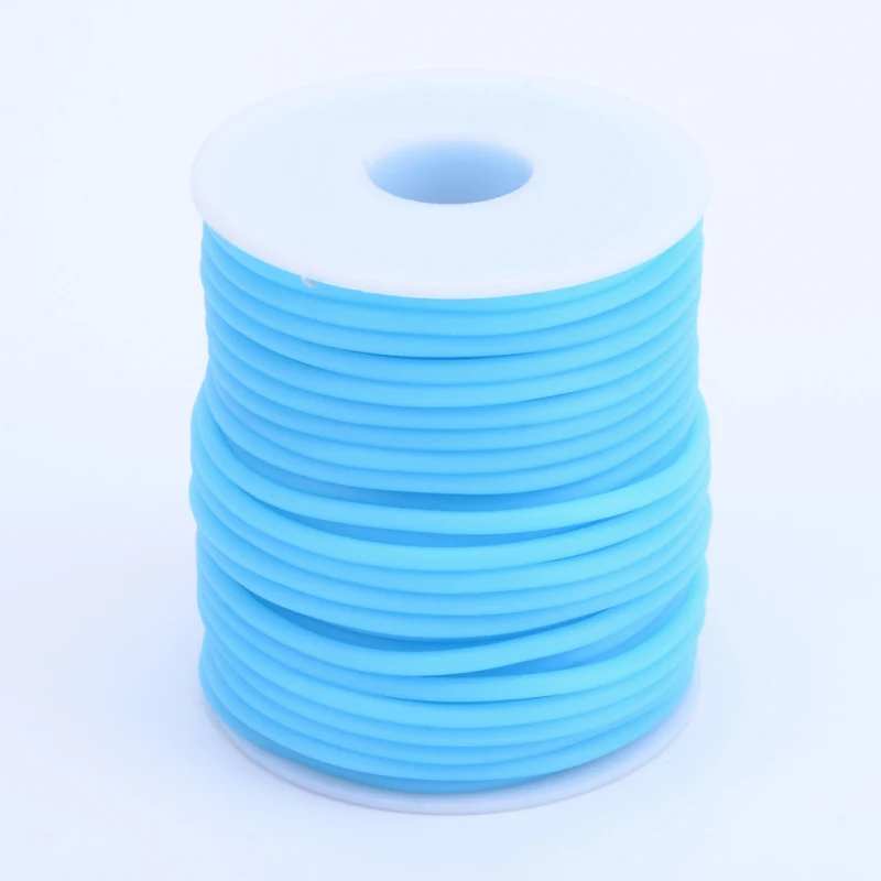 2/3/4 мм полая труба ПВХ трубчатый резиновый Шнуры Веревки нитки обернутой вокруг белый Пластик катушки для бижутерии, материал для рукоделия ремесла - Цвет: DeepSkyBlue