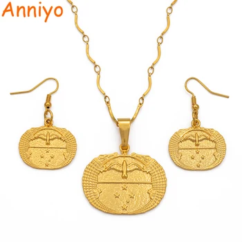 

Anniyo PNG Gulf Flag Pendant Necklaces for Women's,Papua New Guinea Gold Color Jewellery National Itmes #102206