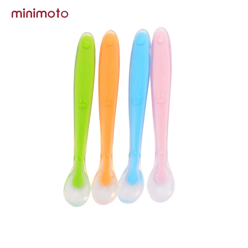 

Baby Feeding Spoon Silicone Safe Utensils Newborn Temperature Sensing Flatware Feeding Tableware Lepel Learning Spoons Kids Tool