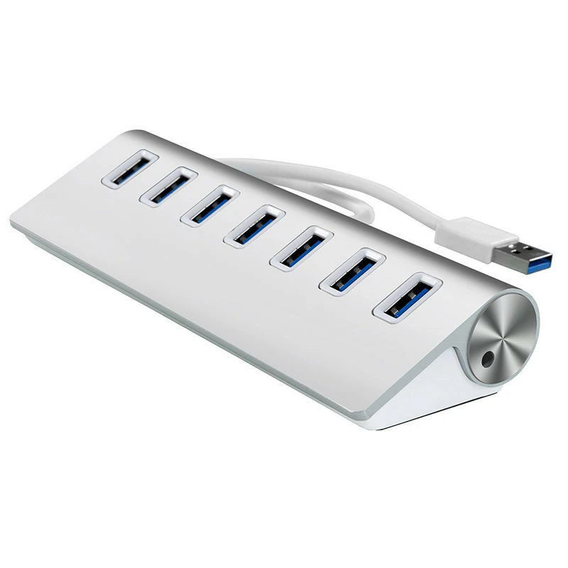 Алюминиевый Адаптер hub 7-Порты и разъёмы USB 3,0 5 Гбит/с для ПК, ноутбук, настольный компьютер портативный разъем комплектующие переходника