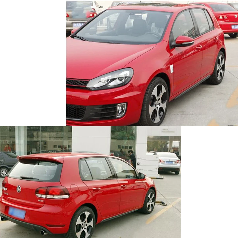 Автомобильные боковые юбки из углеродного волокна фартуки для Volkswagen VW Golf 6 VI MK6 GTI 2010-2013 черный PP автомобильный стикер, спойлер