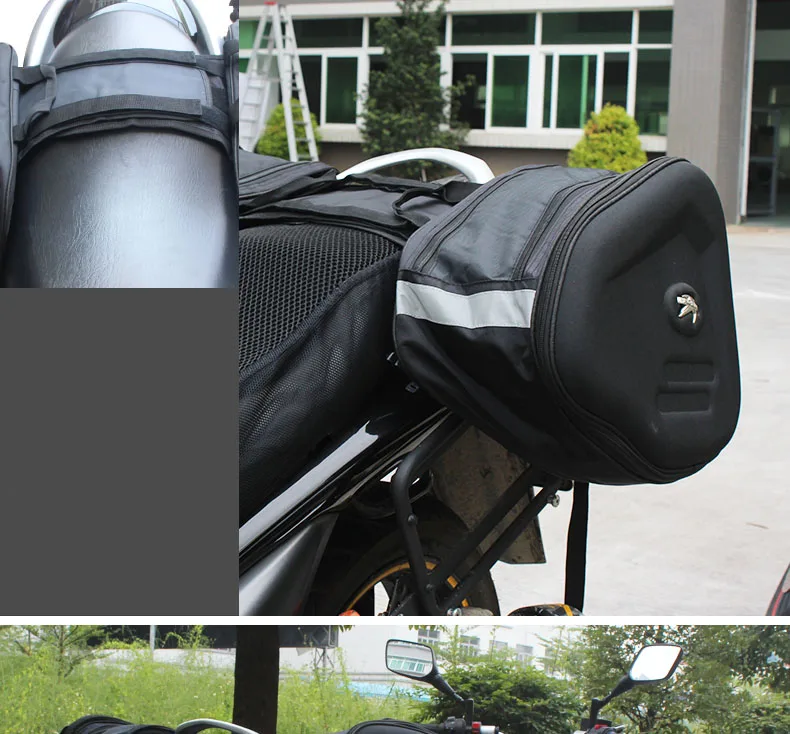 Alforjes à Prova Bolsa de Sela de Viagem Pro-motociclista Moto Rcycle Dwaterproof Água Equitação Corrida Cauda Bolsas Capacete Multifuncional Bolsa um Par 5 Cheap tail bag