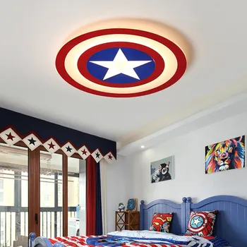 

2018 Kids LED Ceiling Lights Captain America with remote control for bedoom study room lamp lamparas de techo abajur
