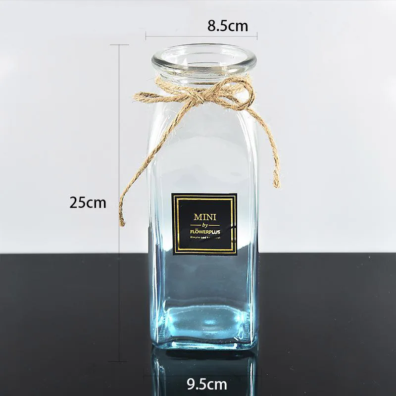 Gradient Blue Vase Настольная Ваза, держатель для цветов, 10 дюймов, столешница для свадьбы, стеклянные цветы, вазы, разноцветные, для украшения дома, офиса, G015 - Цвет: Gradient Blue Vase
