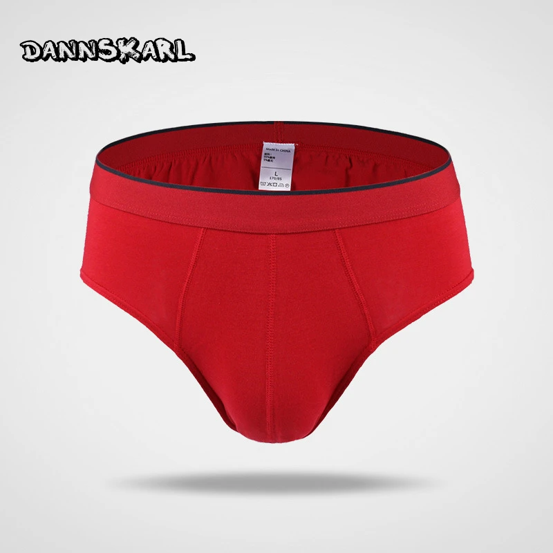 

The new men briefs pure cotton Solid Color In Waist men's Underpants Gules men briefs underwear