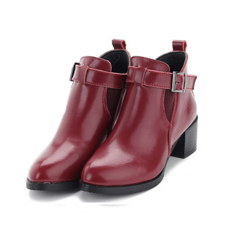 

2017 Autumn/Spring Black/Red Pointed Toe Women Boots Elegant Martin Boots High Heel Shoes Party Short Ankle Boots