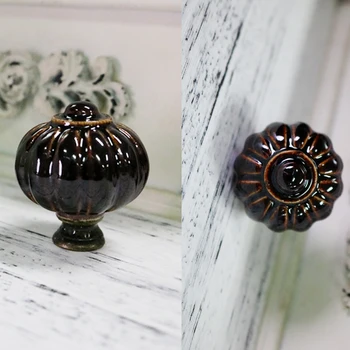 

4x High quality Cabinet Knobs Furniture Knobs Ceramic Handle Seven Color Pumpkin Cartoon Pasta Modern Simple Cabinet Drawer