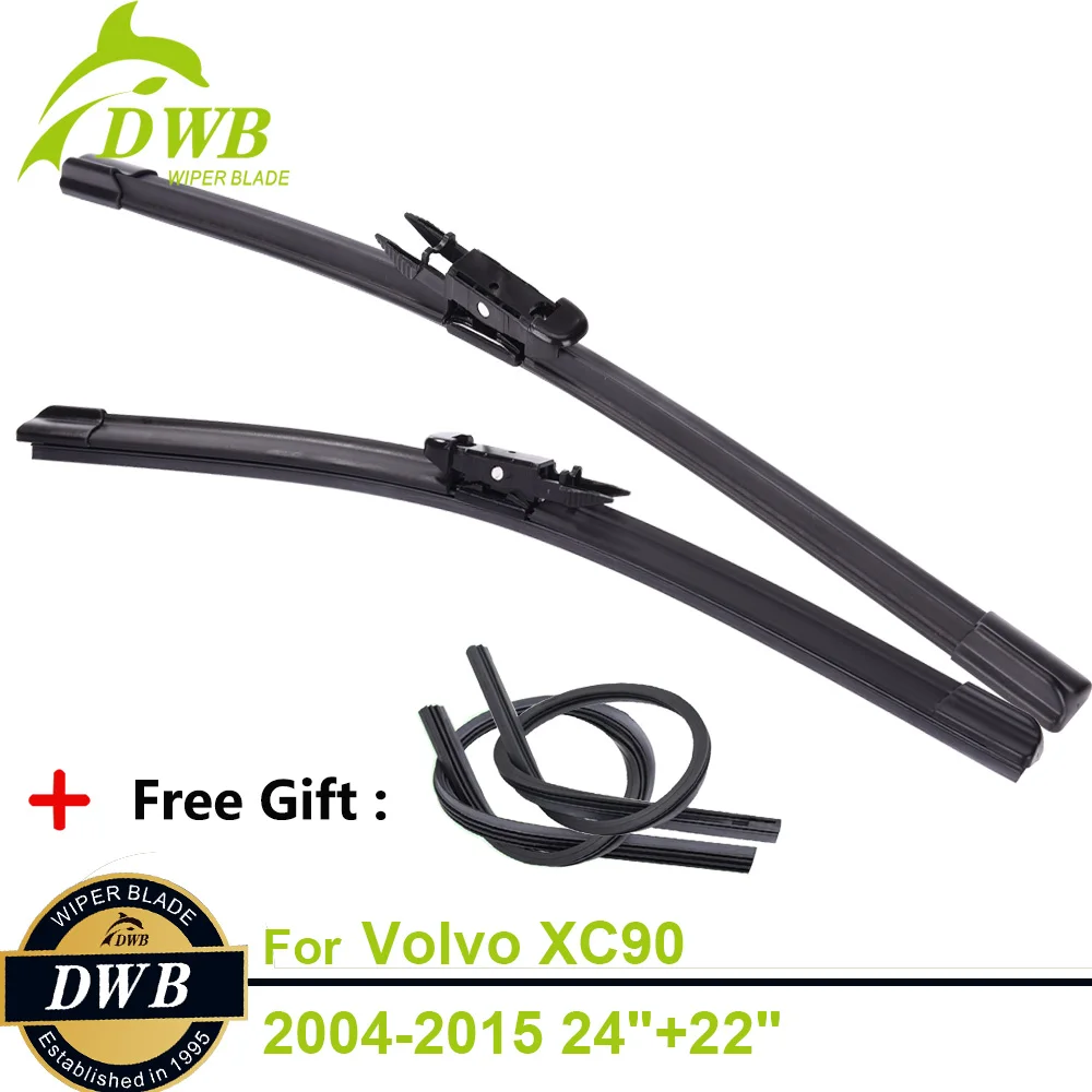 2PCS ECO Wiper Blades for Volvo XC90 2004 2014 24"+22", Free 2Pcs