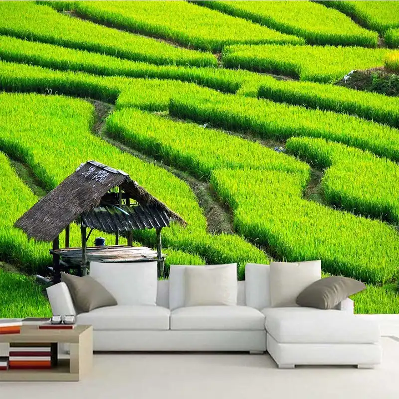 Custom Mural 3d Wallpaper Pemandangan Hijau Sederhana Estetika Hd Tv Dinding Ruang Tamu Kamar Tidur Mural Foto Wallpaper Dekorasi Seni Fresco Aliexpress