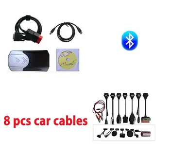 

new vci vd ds150e cdp pro OBD OBD2 Scanner With Bluetooth 2016.R0 Keygen active for Cars Trucks Diagnostic+8pcs Car Cables
