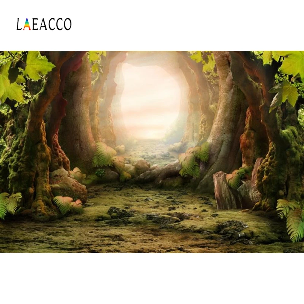 

Laeacco Fairytale Forest Tree Hole Children Portrait Photocall Portrait Customized Photography Background For Photo Studio