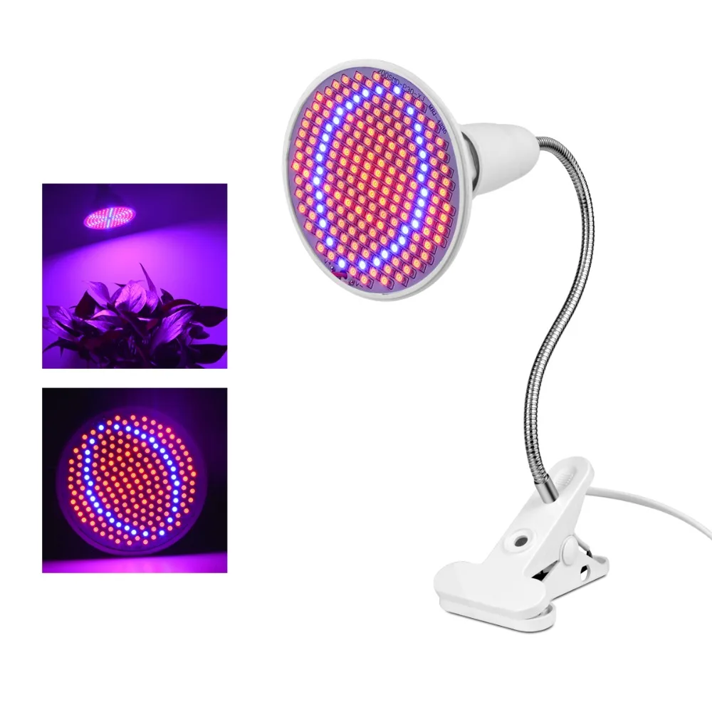 

Full Spectrum E27 LED Grow Light Phyto Lamp With Clip For Indoor Greenhouse Hydroponics Grow Vegetable Flower Fitolampy Tent Box