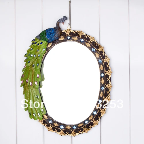 Sri Lanka Style Peacock Embossment Resin Mirror / Wall Mirror / Home