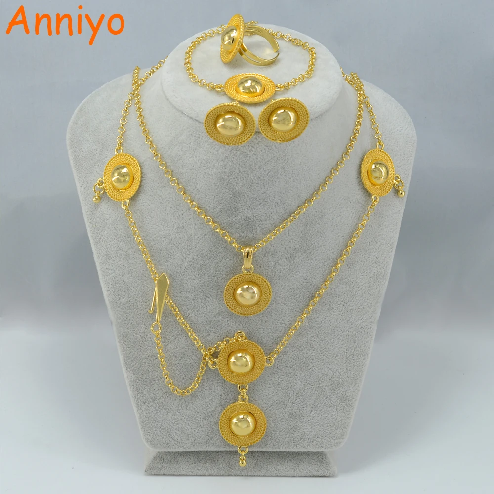 Комплект украшений Anniyo Habesha ожерелье подвеска лоб серьги кольцо браслет