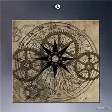 Steampunk Art Print Wall Poster Static_steampunk-Gold-Gears-James-Christopher-Hill Painting Printed On Canvas gift Landscape