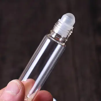 

200pcs 10ml Black MIni Roll on perfume bottle, 10CC clear essential oil roll on bottles, Perfume glass roller container