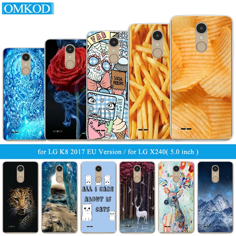 

for LG K8 2017 EU Version Phone Case Silicone Soft Tpu Shell 5.0 inch for Lg K8 2017 Back Cover Fundas Lg X240 Snacks Capa