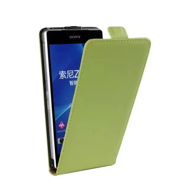 ICover бизнес чехол для Sony Xperia Z1 L39h C6903 Z2 Z3 Чехол Флип Натуральная кожа Coque сумка - Цвет: Army Green