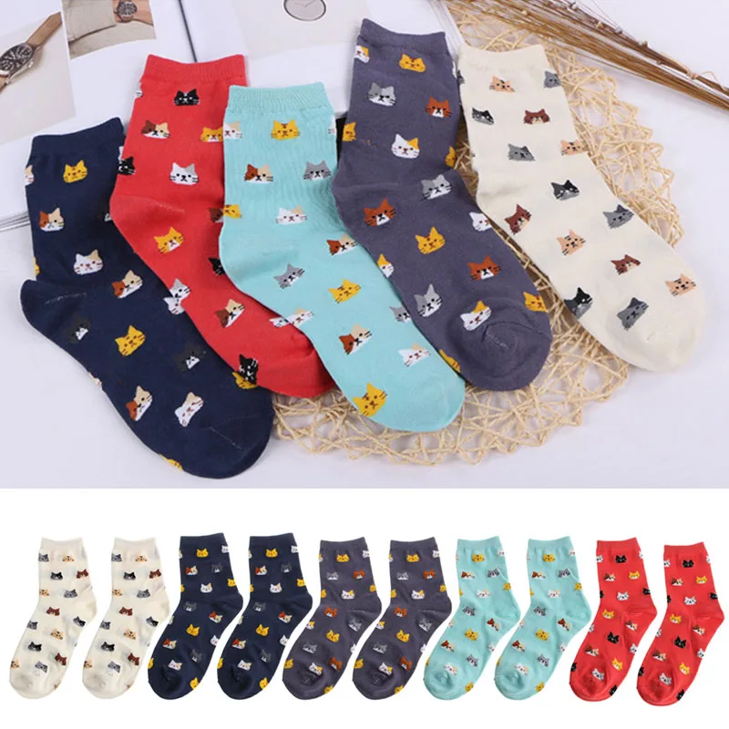 

Women Lovely Cute Cat Socks Animal Cartoon Footprints Foot Warmer
