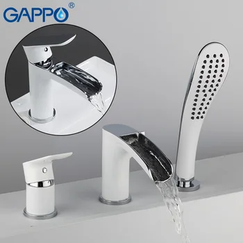 

GAPPO Basin Faucets white bathroom basin faucet waterfall taps chrome bathtub faucet bath shower system water tap faucet