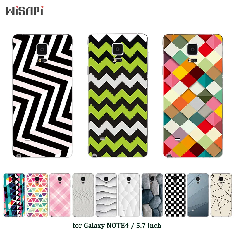 

For Samsung Note 4 Case Silicon Back Cover Phone Case for Samsung Galaxy Note 4 note4 Square Printed Bag Clear Soft TPU Cover