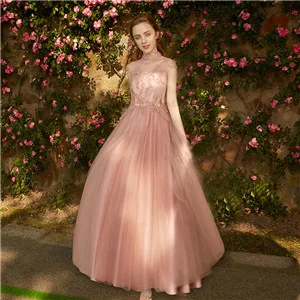 Вечерние платья розового и серого цвета, элегантное платье длиной до колена с глубоким v-образным вырезом и бретелями, сексуальные платья невесты с крестиком B - Цвет: Pink G