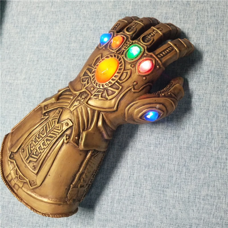 Светодиодный светильник Thanos Infinity Gauntlet Мстители Бесконечность войны косплей горячая ПВХ/латекс светодиодный перчатки для игрушки для детей и взрослых подарок костюм реквизит