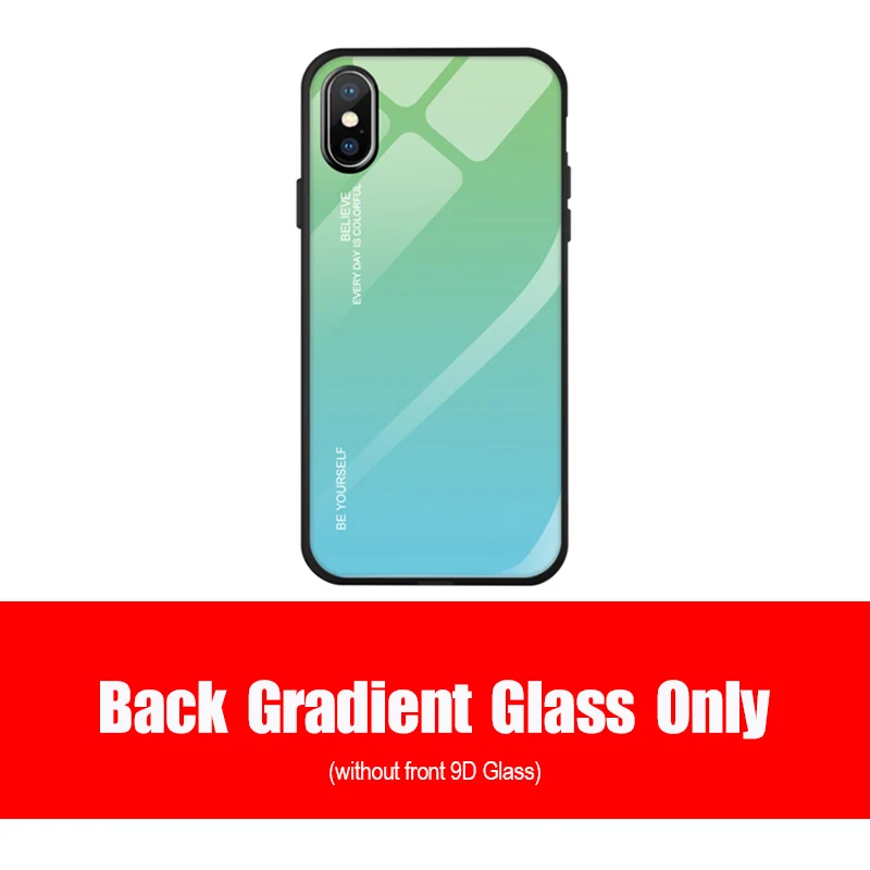 4 Gradient GlassOnly 9D чехол из градиентного стекла для iphone xs max, закаленное стекло для iphone X XS XR XSMax S R 10, чехол s, полное покрытие, защитное стекло - Цвет: 4 Gradient GlassOnly