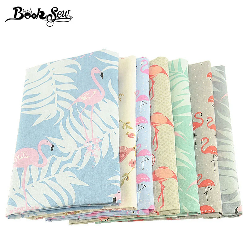 Booksew 100% хлопок саржевая ткань 7 шт./лот 40 см x 50 Ткань животное красный коронный