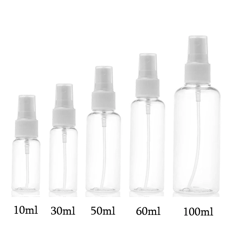 5pcs Portable Small Transparent Plastic Empty Spray Bottle 10ml