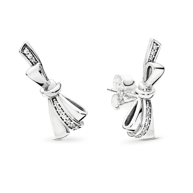 Offer 29 Styles  Infinity Stud Earring Clear CZ Fit Brand Earrings for Women Wedding Jewelry Dropshipping