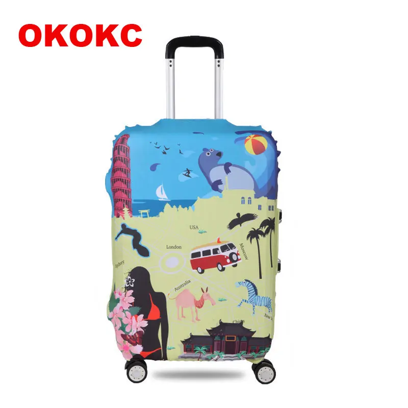 OKOKC Летний пляж термальный багаж чемодан защитный чехол применяется к 19 ''-32'' чемодан эластичные туристические аксессуары