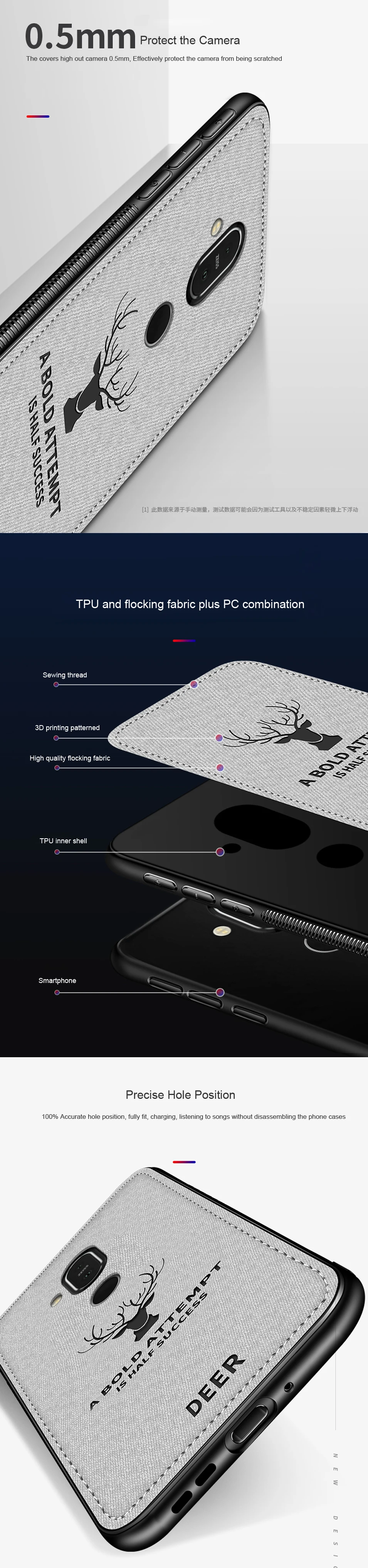 DEER Patterned Classic Retro Cloth Cases for Nokia 7 Plus x7 x6 x5 8 Sirocco Case Soft Back Cover For Nokia X7 X6 X5 Shell Coque (10)