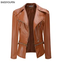 New Autumn And Winter PU Leather Motorcycle Zipper Jackets 2019 Women Long Sleeves Lower Edge Detachable Punk Basic Street Coat New Autumn And Winter PU Leather Motorcycle Zipper Jackets 2019 Women Long Sleeves Lower Edge Detachable Punk Basic Street Coat