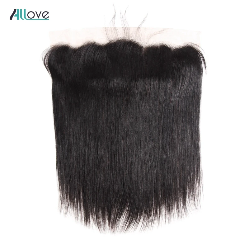 

Allove Peruvian Straight Hair Frontal 13x4 Ear To Ear Lace Frontal Closure Free Part Swiss Lace Closure Non Remy Human Hair