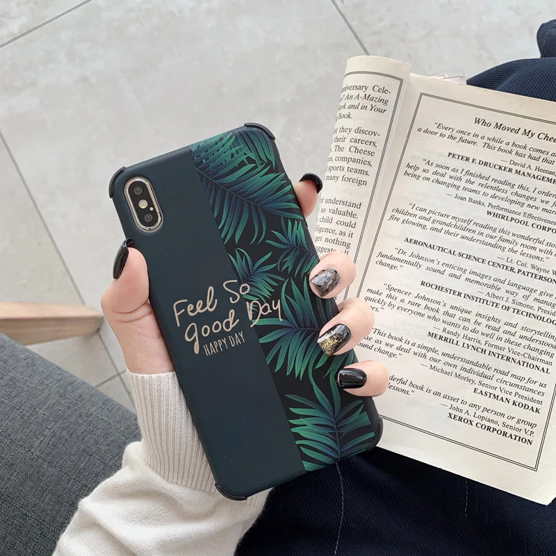 

Artistic Banana leaf Splicing Phone Case For iphone XR XS Max Cases For iphone X 6 6S 7 8 Plus Fashion Retro Soft Cover Coque