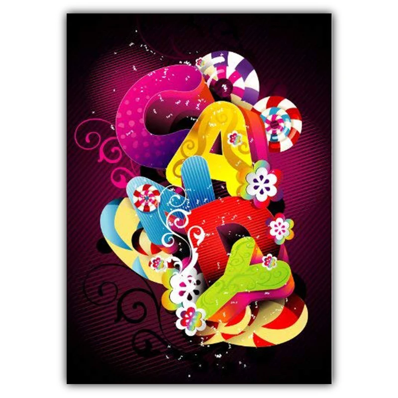 

5D DIY diamond painting painted letters landscape pattern cross stitch diamond mosaic rhinestone Christmas gift