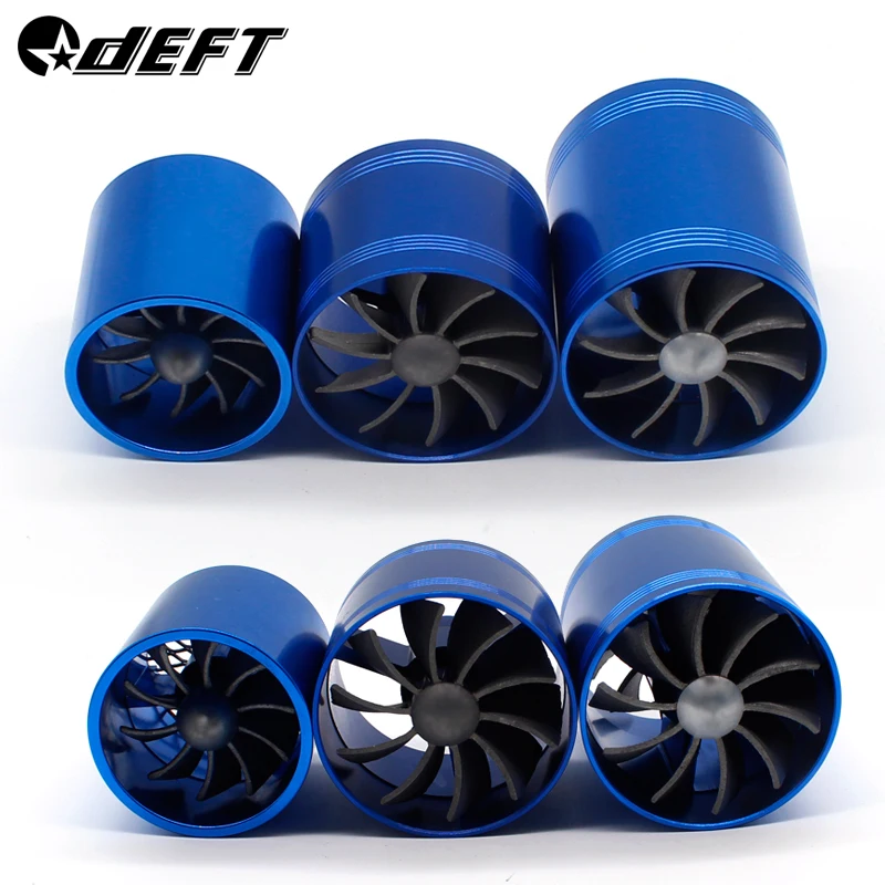 Blue Turbonator Turbo Short Cold Air Intake Fuel Gas Saver Single Fan For Nissan