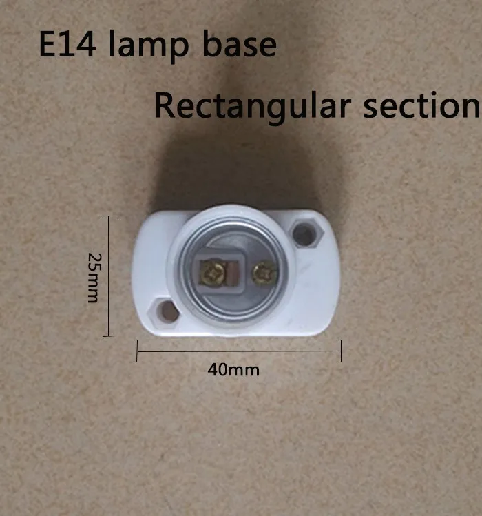 5 шт./лот квадратная модель E14 Цоколи, цвет и блеск белый цоколем E14, не более AC250V 60W