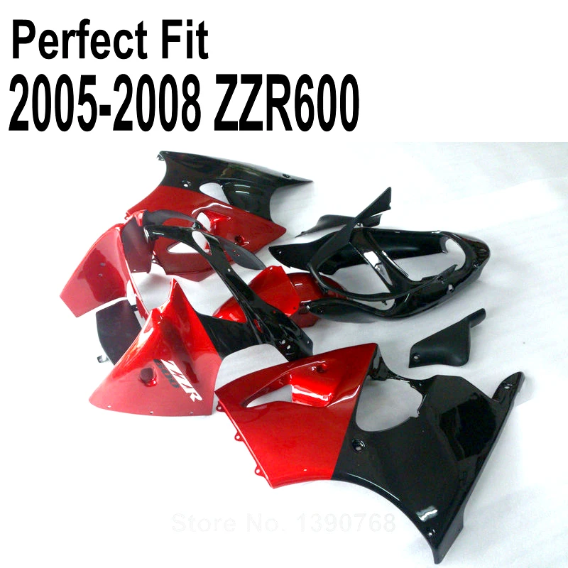 Комплект обтекателей для Kawasaki ZZR600 zz r600 2005 2006 2007 05 06 07 08|fairing kit|kawasaki fairing kitszzr600 kit |
