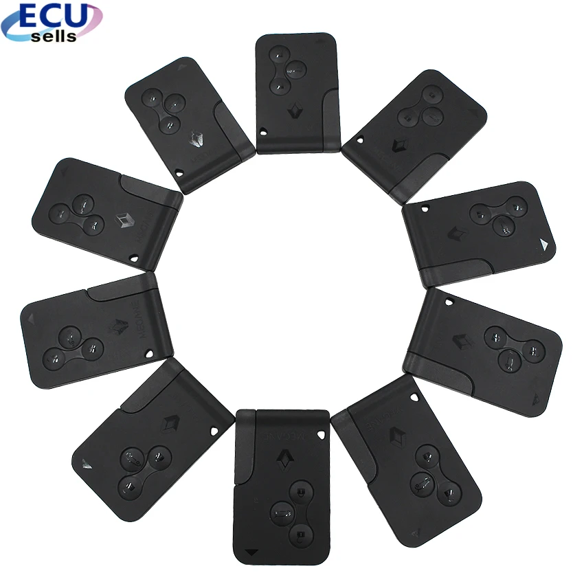 

SALE ! 10PCS X Uncut Remote Keycard Key Card Shell Case Blank for Renault Megane 3 Buttons
