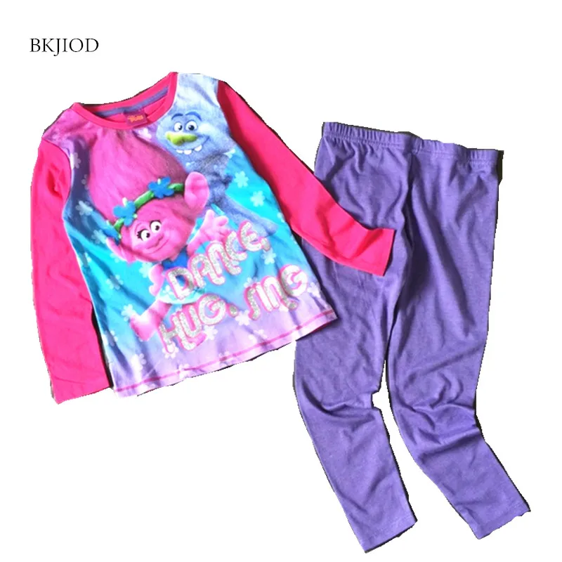 1016 Baby Girl Cartoon Magic Fairys Cotton Set Character Homewear Kids Lovely Cloth Suit Long Top T-Shirt + Pants 4-12T | Детская одежда