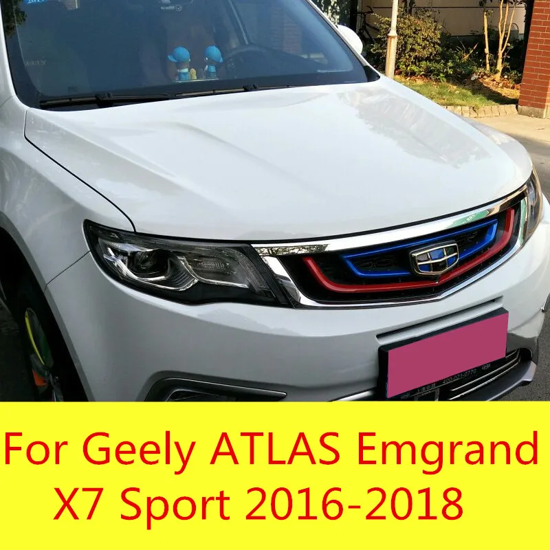 

Front car mark Decorative strip intermediate net Decorative bright strip Exterior For Geely ATLAS Emgrand X7 Sport 2016-2018