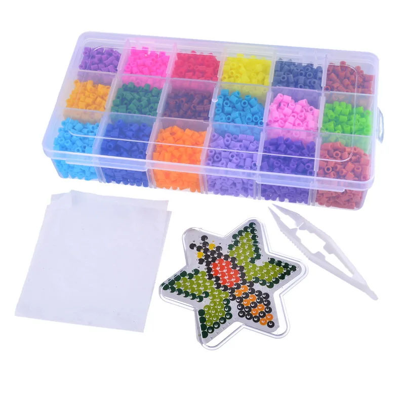 12Colors Hama Perler Beads Kit DIY Funny Crafts Hexagonal Star Bee